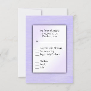 Jovely Lavender Menu Choice Wedice RSVP