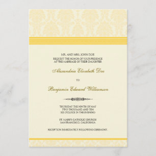 Jovely Mariage damassé Invitation (citron/crème)