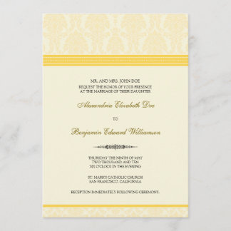 Jovely Mariage damassé Invitation (citron/crème)