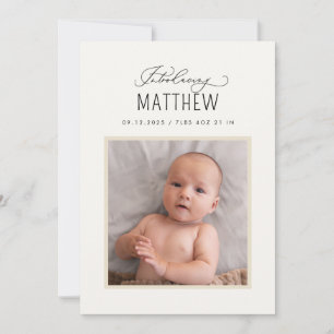 Jovely Script Introduire le Faire-part photo de na