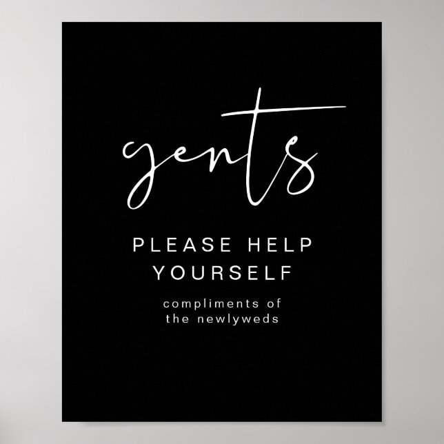 JOVI Black Edgy Gents Bathroom Toiletry Poster (Devant)