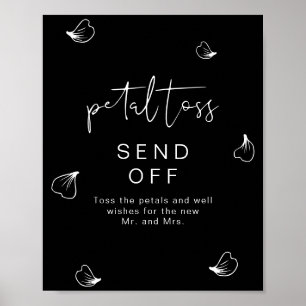 JOVI Black Edgy Mariage Petal Toss Envoyer Poster