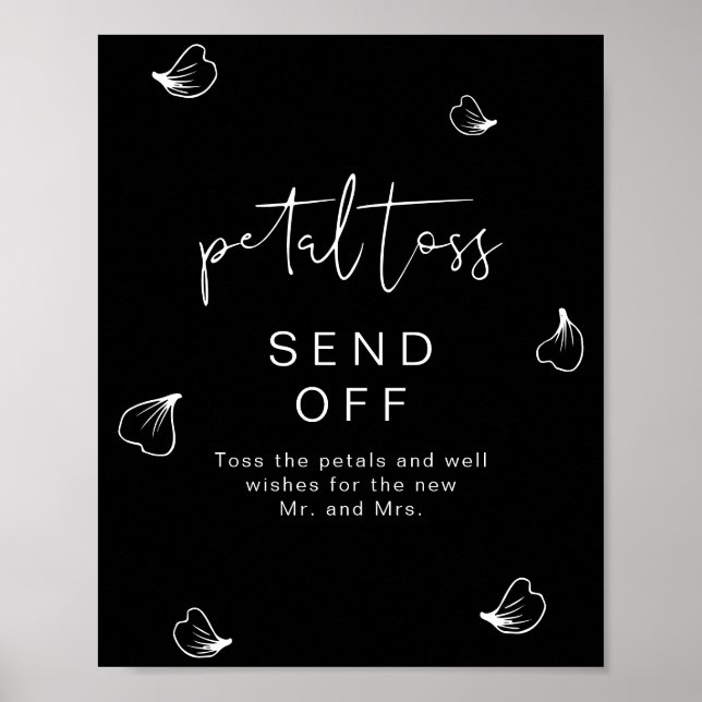 JOVI Black Edgy Mariage Petal Toss Envoyer Poster (Devant)