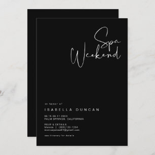 JOVI Edgy Black Bachelorette Spa Day Invitation