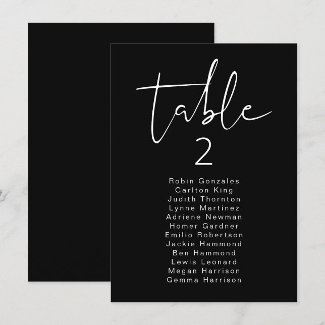 JOVI Edgy Black Table moderne Carte de siège (Devant / Derrière)