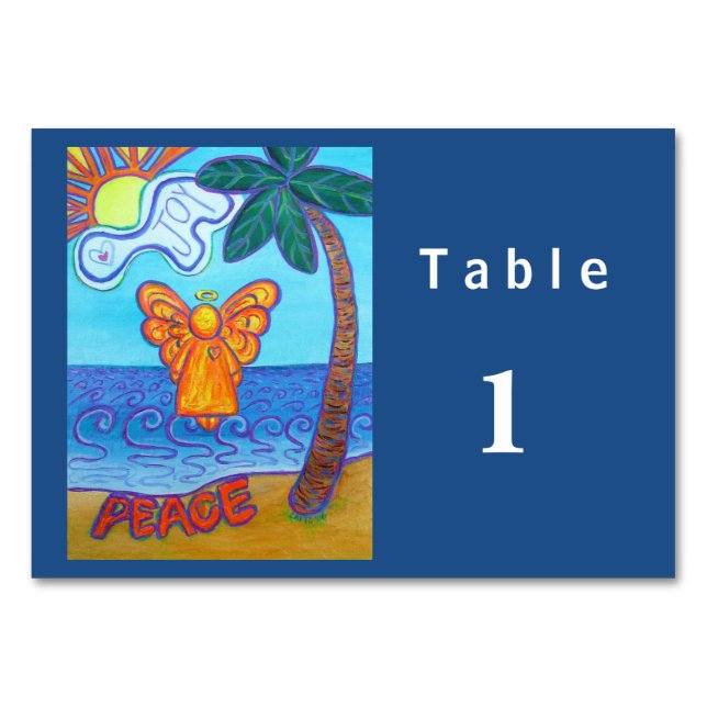 Joy and Peace Beach Angel Cartes de table personna (Devant)