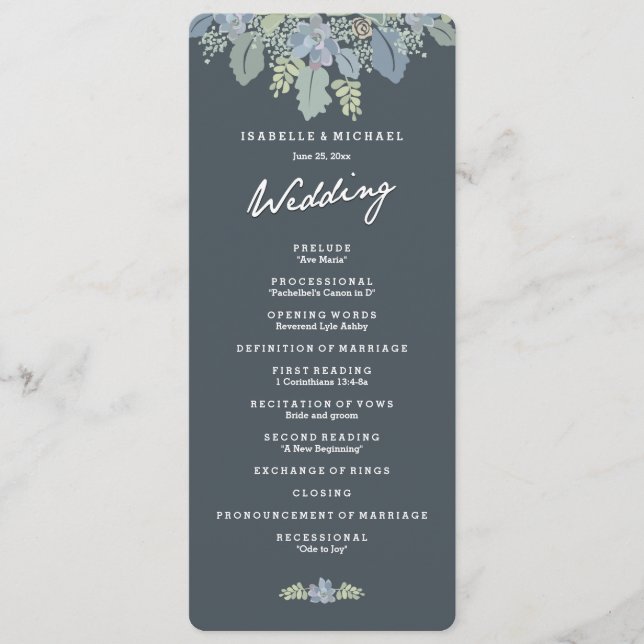 Joy Blooms Vintage Gardens Programme de mariage (Devant)