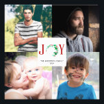 Joy Christmas 4 Photo Collage Photos de famille<br><div class="desc">Joy thème Noël Moderne 4 photo collage imprimé</div>