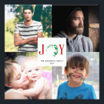 Joy Christmas 4 Photo Collage Photos de famille<br><div class="desc">Joy thème Noël Moderne 4 photo collage imprimé</div>