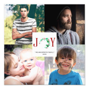 Joy Christmas 4 Photo Collage Photos de famille