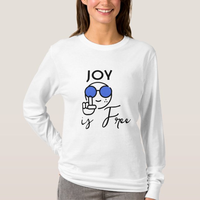 Joy Est T-Shirt Gratuit - Jote Smiley Face Avec Su (Devant)