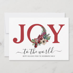 Joy Floral Typografy Red White Floral