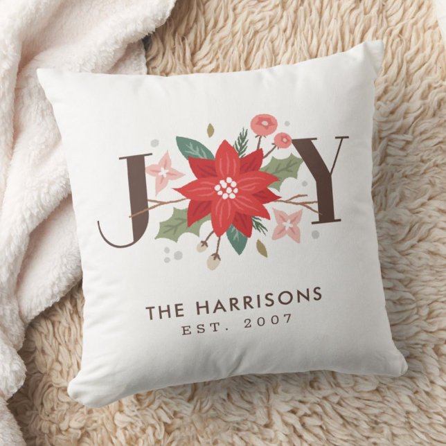 Joy Flourish Custom Floral Coussin - Blanc (Créateur téléchargé)