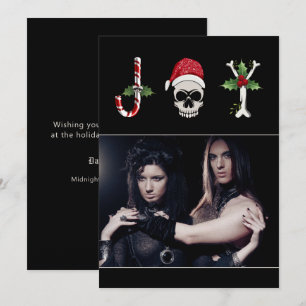 Joy Gothic Christmas Photo Carte de vacances