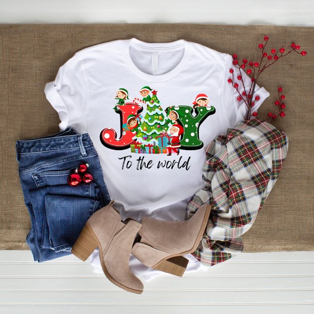 Joy Le monde T-shirt de Noël Elves Tree (Créateur téléchargé)