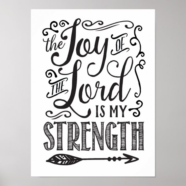 Joy of the Lord Calligraphy Art Poster (Devant)
