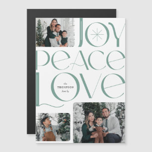 Joy Peace Love Carte photo magnétique de vacances