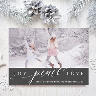 Joy Peace Love Christmas Holiday Carte photo