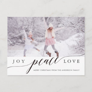 Joy Peace Love Christmas Holiday Photo Carte posta