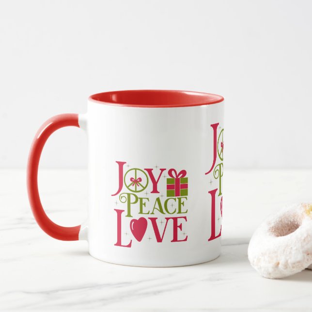 Joy Peace Love Mug (Avec donut)