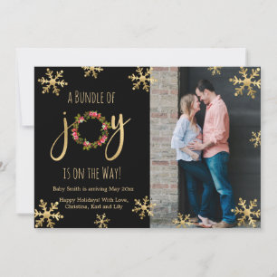 Joy Photo Cartes de Faire-part de grossesse Noël