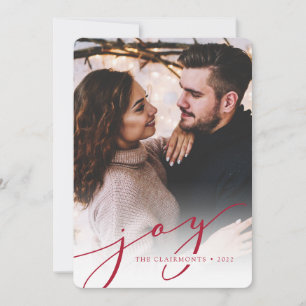 Joy Script   Carte photo de Noël