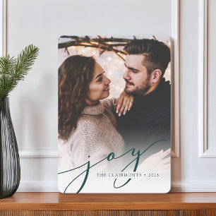 Joy Script Carte photo de Noël