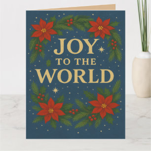 Joy to the World bleu thème carte de Noël