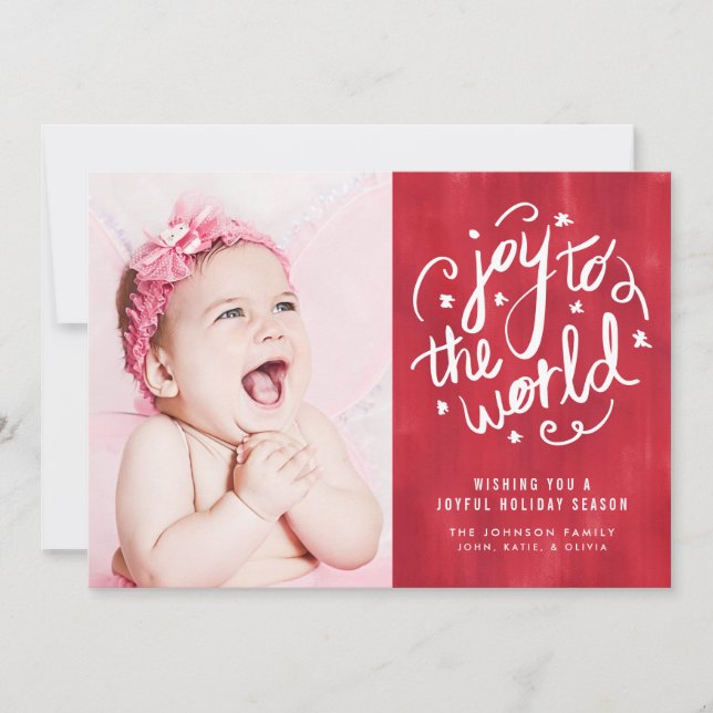 Joy to the World Hand Lettered Holiday Carte photo (Devant)