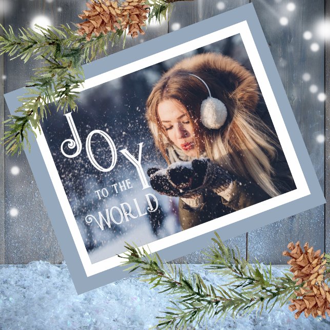 Joy to the World Photo Christmas Holiday Carte pos (Créateur téléchargé)