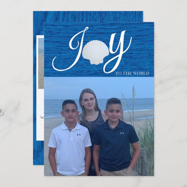Joy To The World Photo Collage Carte de Noël (Devant / Derrière)