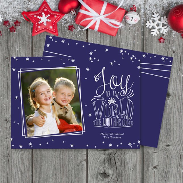 Joy to the World Photo manuscrite Carte de Noël (Créateur téléchargé)