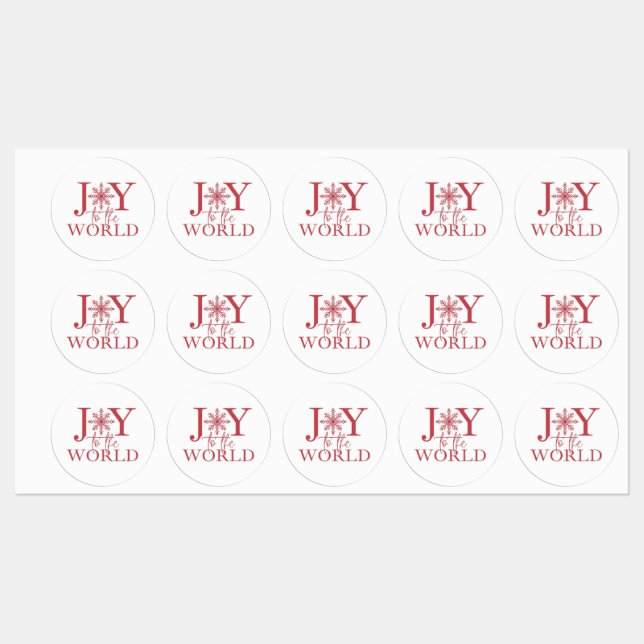 Joy to World Round Waterproof Sticker Étiquettes (Feuille)
