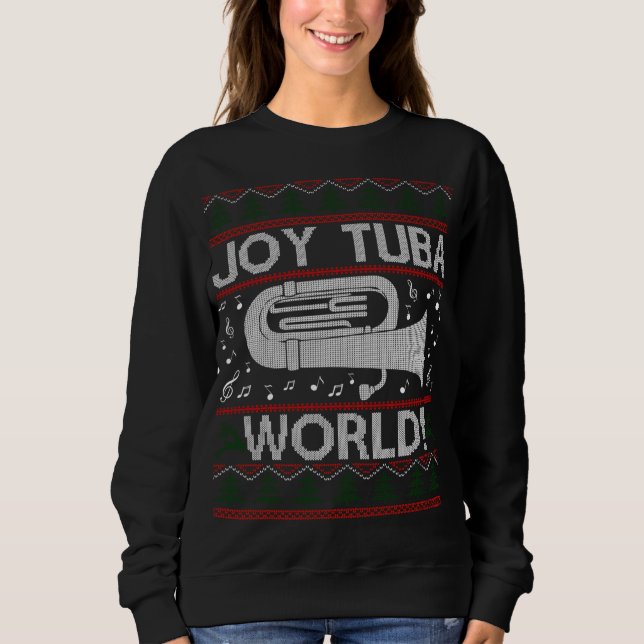 Joy Tuba World Funny Noël moche Sweat de Noël (Devant)