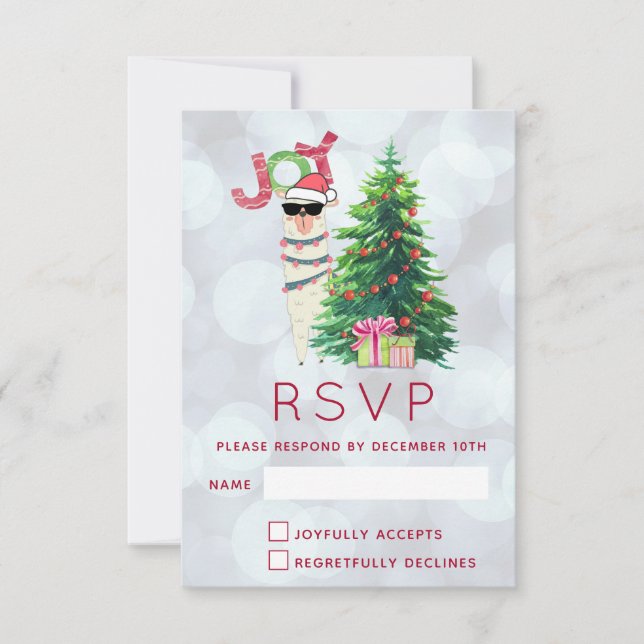 Joy Typography | Christmas Llama RSVP (Devant)