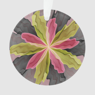 Joy, Vert rose Anthracite Imaginaire Fleur Fractal