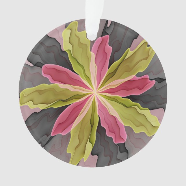 Joy, Vert rose Anthracite Imaginaire Fleur Fractal (devant)