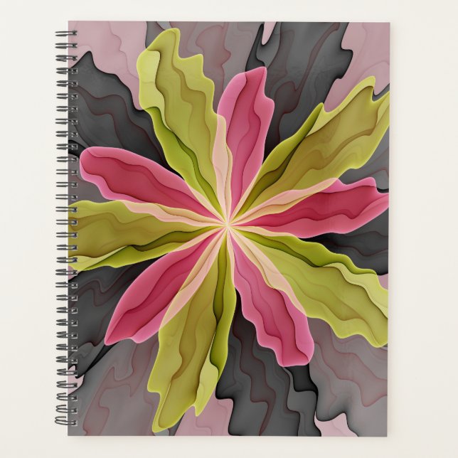 Joy, Vert rose Anthracite Imaginaire Fleur Fractal (Devant)