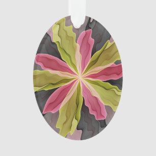 Joy, Vert rose Anthracite Imaginaire Fleur Fractal