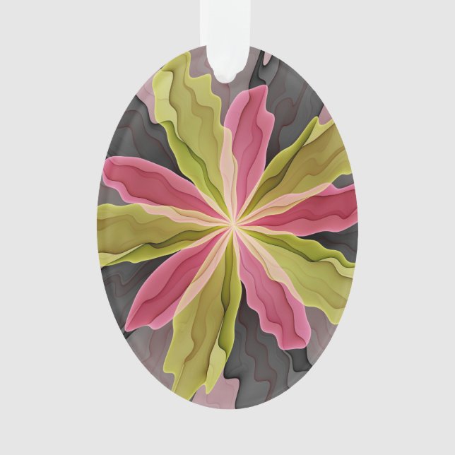 Joy, Vert rose Anthracite Imaginaire Fleur Fractal (devant)