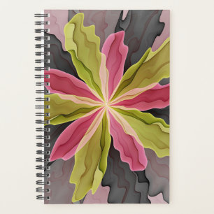 Joy, Vert rose Anthracite Imaginaire Fleur Fractal