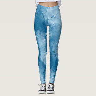 Joyau bleu Tonalité Abstraite Aquarelle Leggings