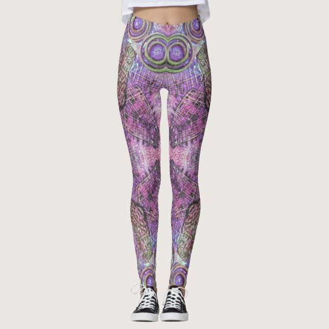 Joyau rose et violet Leggings Motifs (Devant)