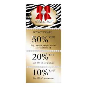 Joyaux de Noël Cartes de marketing Spa Zebra Gold