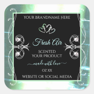 Joyaux Turquoise et noir brillant Étiquettes de pr