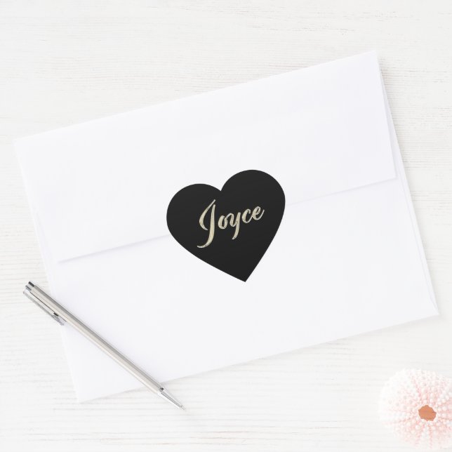 Joyce white gold Handwriting Autocollant coeur (Enveloppe)