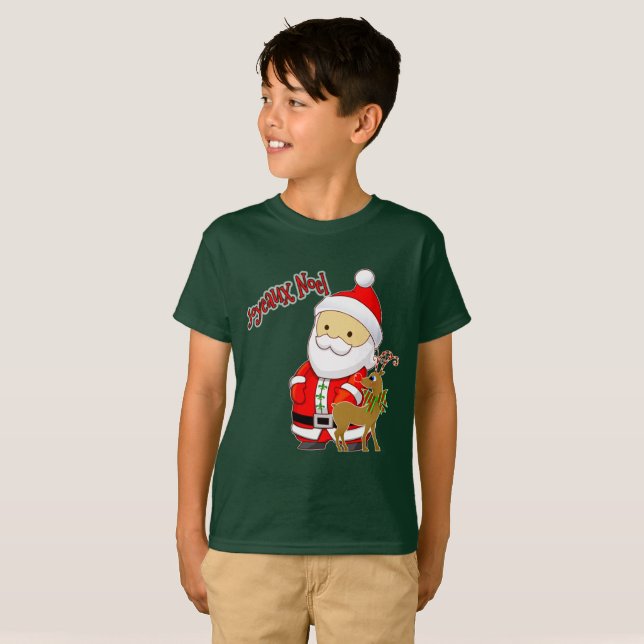 Joyeaux Noel badine le T-shirt de Noël (Devant entier)
