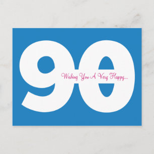 Joyeuse 90e Anniversaire Carte postale - en bleu