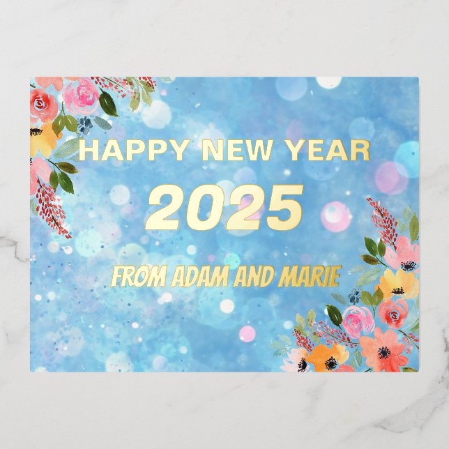 Joyeuse Année 2025 Carte de Vœux en Papier d'Alumi (Recto)
