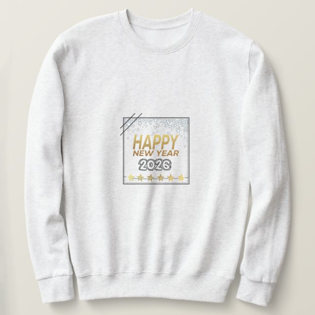 Joyeuse Année 2026 sweat à capuche – Or Étincelant (Design devant)